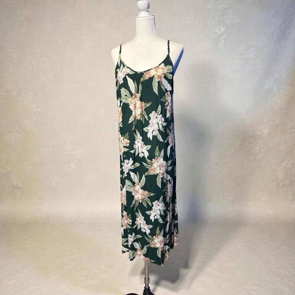 Show Me Your MuMu Green Floral Maxi Dress Rayon Size Large